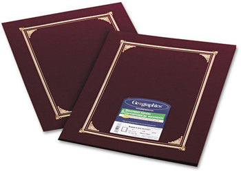 Geographics® Certificate/Document Cover,  12 1/2 x 9 3/4, Burgundy, 6/Pack