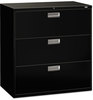 A Picture of product HON-693LP HON® Brigade® 600 Series Lateral File 3 Legal/Letter-Size Drawers, Black, 42" x 18" 39.13"