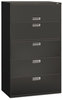 A Picture of product HON-695LS HON® Brigade® 600 Series Lateral File 4 Legal/Letter-Size Drawers, 1 Roll-Out Shelf, Charcoal, 42" x 18" 64.25"