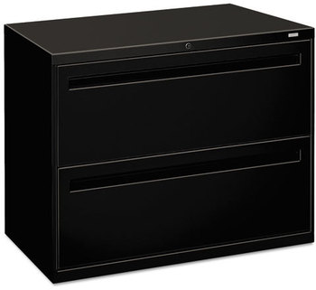 HON® Brigade® 700 Series Lateral File 2 Legal/Letter-Size Drawers, Black, 36" x 18" 28"