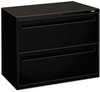 A Picture of product HON-782LP HON® Brigade® 700 Series Lateral File 2 Legal/Letter-Size Drawers, Black, 36" x 18" 28"