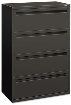 HON® Brigade® 700 Series Lateral File 4 Legal/Letter-Size Drawers, Charcoal, 36" x 18" 52.5"