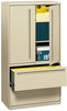 A Picture of product HON-785LSL HON® Brigade® 700 Series Lateral File with Storage Three-Shelf Enclosed 2 Legal/Letter-Size Drawers, Putty, 36" x 18" 64.25"