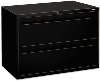 HON® Brigade® 700 Series Lateral File 2 Legal/Letter-Size Drawers, Black, 42" x 18" 28"