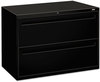 A Picture of product HON-792LP HON® Brigade® 700 Series Lateral File 2 Legal/Letter-Size Drawers, Black, 42" x 18" 28"