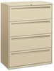 A Picture of product HON-794LL HON® Brigade® 700 Series Lateral File 4 Legal/Letter-Size Drawers, Putty, 42" x 18" 52.5"