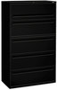 A Picture of product HON-795LP HON® Brigade® 700 Series Lateral File 4 Legal/Letter-Size Drawers, 1 Shelf, Post Black, 42" x 18" 64.25"