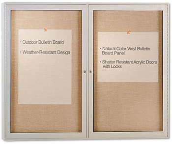 Ghent Enclosed Outdoor Bulletin Board,  48 x 36, Satin Finish