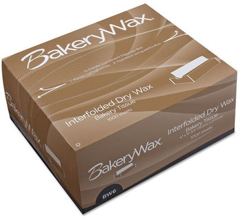 Bagcraft Papercon® EcoCraft® Interfolded Dry Wax Bakery Tissue, 6x 10 3/4, White,1000/Box,10 Box/Crtn