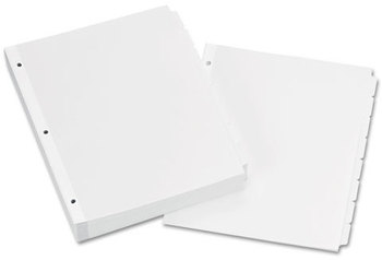 Avery® Write & Erase Plain-Tab Paper Dividers and 8-Tab, 11 x 8.5, White, 24 Sets