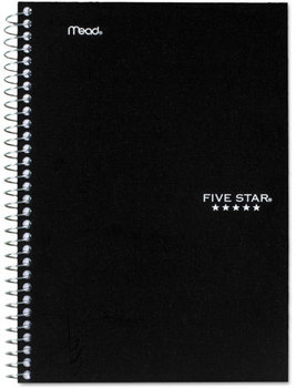 Five Star® Wirebound Notebook,  College Rule, 6 x 9 1/2, White, 2 Subject, 100 Sheets