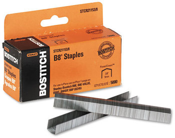 Bostitch® B8® PowerCrown™ Premium Staples,  3/8" Leg Length, 5000/Box
