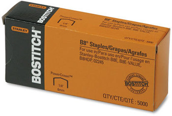 Bostitch® B8® PowerCrown™ Premium Staples,  1/4" Leg Length, 5000/Box