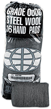 GMT Industrial-Quality Steel Wool Hand Pads,  #0 Fine, 16/PK, 12 PK/CT