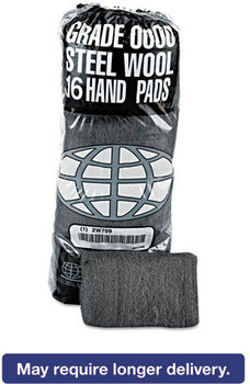 GMT Industrial-Quality Steel Wool Hand Pads,  #2 Medium Coarse, 16/PK, 12 PK/CT