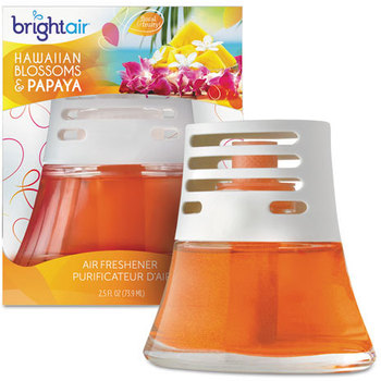 BRIGHT Air® Scented Oil™ Air Freshener,  Hawaiian Blossoms and Papaya, Orange, 2.5oz, 6/Carton