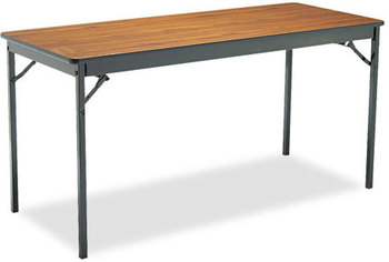 Barricks Special Size Folding Table,  Rectangular, 60w x 24d x 30h, Walnut/Black