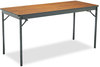 A Picture of product BRK-CL2460WA Barricks Special Size Folding Table,  Rectangular, 60w x 24d x 30h, Walnut/Black
