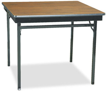 Barricks Special Size Folding Table,  Square, 36w x 36d x 30h, Walnut/Black