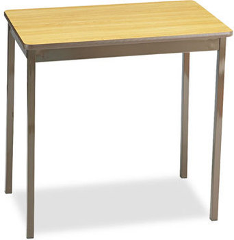 Barricks Utility Table,  Rectangular, 30w x 18d x 30h, Oak/Brown