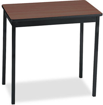 Barricks Utility Table,  Rectangular, 30w x 18d x 30h, Walnut/Black