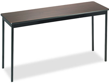 Barricks Utility Table,  Rectangular, 60w x 18d x 30h, Walnut/Black