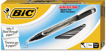 BIC® Intensity® Marker Pen,  .5mm, Fine, Black, Dozen