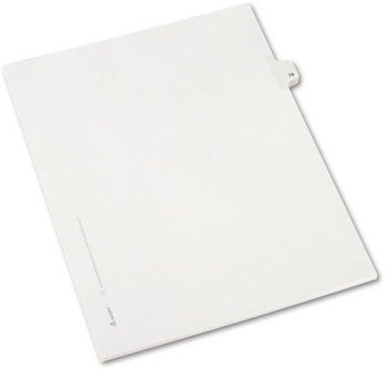 Avery® Preprinted Legal Exhibit Index Tab Dividers with Black and White Tabs,  Title: 19, Letter, White, 25/Pack