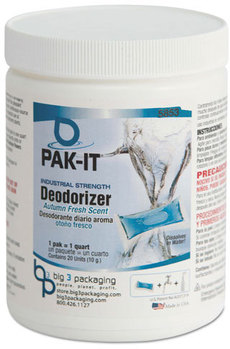 PAK-IT® Industrial-Strength Deodorizer,  Autumn Fresh, 20 PAK-ITs/Jar, 12 Jars/Carton