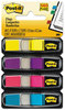 A Picture of product MMM-6834AB Post-it® Flags Small Page in Dispensers, 0.5 x 1.75, Four Colors, 35/Color, 4 Dispensers/Pack