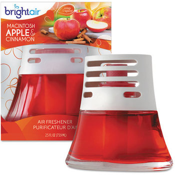 BRIGHT Air® Scented Oil™ Air Freshener,  Macintosh Apple and Cinnamon, Red, 2.5oz, 6/Carton
