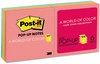 A Picture of product MMM-R330AN Post-it® Pop-up Notes Original Pop-up Refills,  3 x 3, Three Cape Town Colors, 100/Pad, 6 Pads/Pack