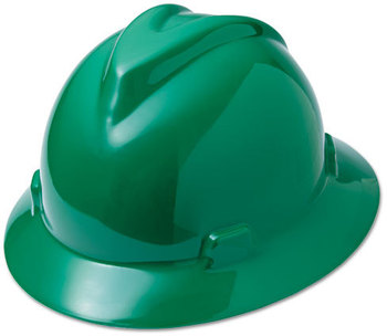 MSA V-Gard® Hard Hats,  Fas-Trac Ratchet Suspension, Size 6 1/2 - 8, Green