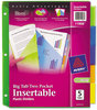 A Picture of product AVE-11906 Avery® Insertable Big Tab™ Plastic Pocket Dividers 2-Pocket 5-Tab, 11.13 x 9.25, Assorted, 1 Set