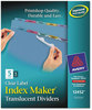 A Picture of product AVE-12452 Avery® Print & Apply Index Maker® Clear Label Plastic Dividers with Easy Printable Strip and 5-Tab, 11 x 8.5, Assorted Tabs, 5 Sets