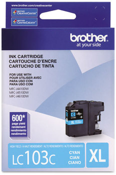 Brother LC103BK-LC107BK Ink LC103C Innobella High-Yield 600 Page-Yield, Cyan