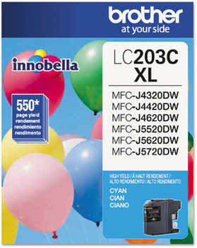 Brother LC2033PKS-LC205Y Ink LC203C Innobella High-Yield 550 Page-Yield, Cyan