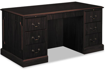 HON® 94000 Series™ Double Pedestal Desk 60" x 30" 29.5", Mahogany