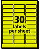 A Picture of product AVE-5979 Avery® High-Visibility ID Labels Permanent Laser 1 x 2.63, Asst. Neon, 450/Pack