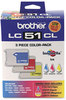 A Picture of product BRT-LC513PKS Brother LC513PKS Inkjet Cartridge,  Cyan/Magenta/Yellow, 3/PK