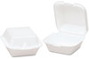 A Picture of product GNP-SN225 Genpak® Snap It™ Hinged-Lid Foam Food Container,  5-4/5x5-2/3x3-1/8, White, 125/Bag, 4/CT