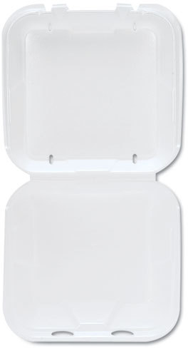 Genpak SN240 Snap It Foam Container, 8 1/4 x 8 x 3, White, 100 per Bag  (Case of 2 Bags)