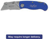 A Picture of product GNS-12113 Great Neck® Sheffield Folding Lockback Knife,  1 Utility Blade, Blue