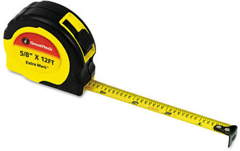 Great Neck® ExtraMark™ Tape Measure,  5/8" x 12ft, Steel, Yellow/Black