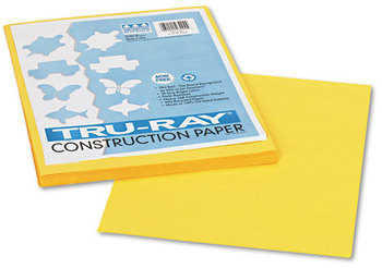 Pacon® Tru-Ray® Construction Paper,  76 lbs., 9 x 12, Yellow, 50 Sheets/Pack