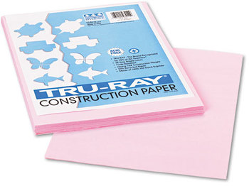 Pacon® Tru-Ray® Construction Paper,  76 lbs., 9 x 12, Pink, 50 Sheets/Pack