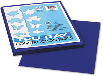 Pacon® Tru-Ray® Construction Paper,  76 lbs., 9 x 12, Royal Blue, 50 Sheets/Pack