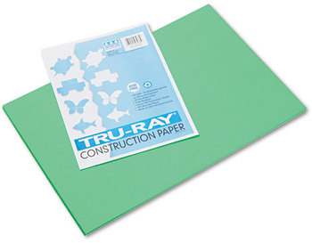 Pacon® Tru-Ray® Construction Paper,  76 lbs., 12 x 18, Festive Green, 50 Sheets/Pack