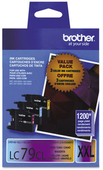 Brother LC793PKS-LC79Y Ink,  Cyan/Magenta/Yellow, 3/PK