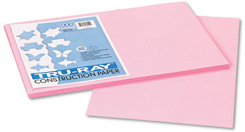 Pacon® Tru-Ray® Construction Paper,  76 lbs., 12 x 18, Pink, 50 Sheets/Pack